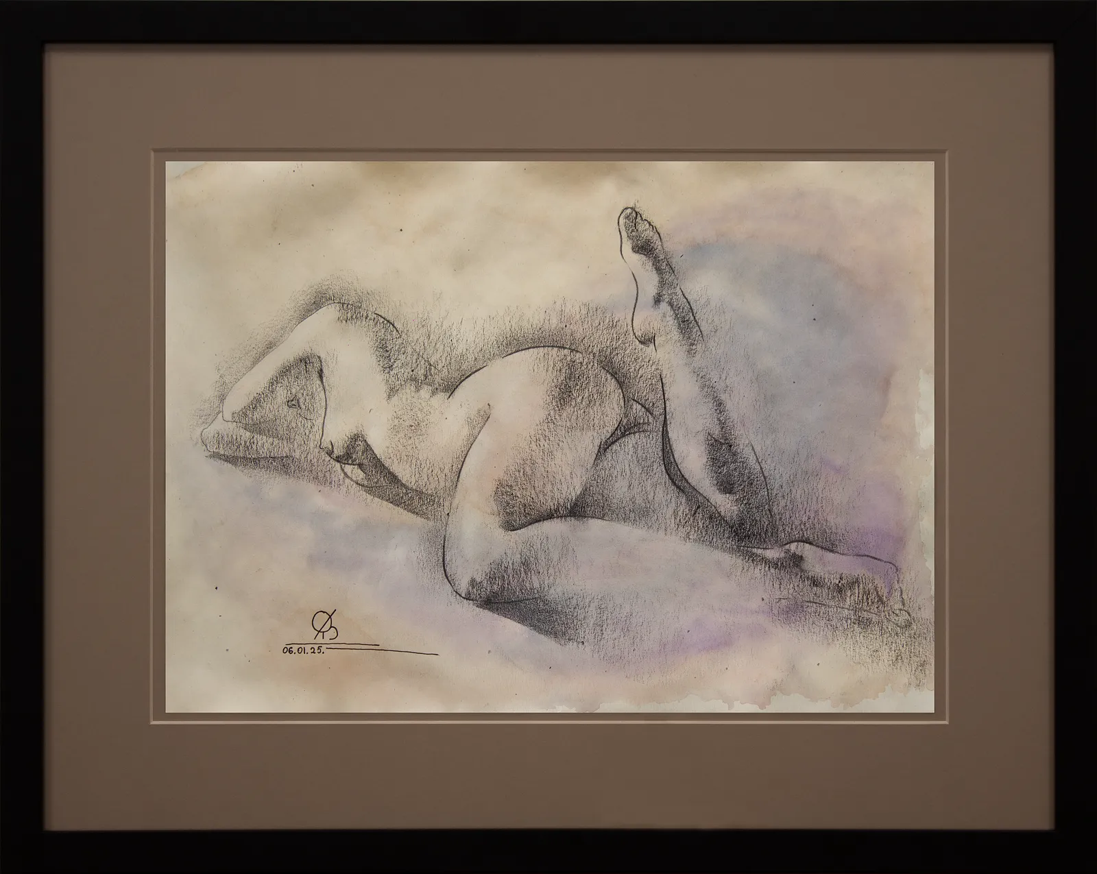 Image of "The Curve" by Oleksandr Baklai, size: 36х25cm, made of paper, watercolor, charcoal, Drawing medium, part of the "15-minute sketches" series, priced at $120 (≈ 5,429 грн) Photo 1 of 2.